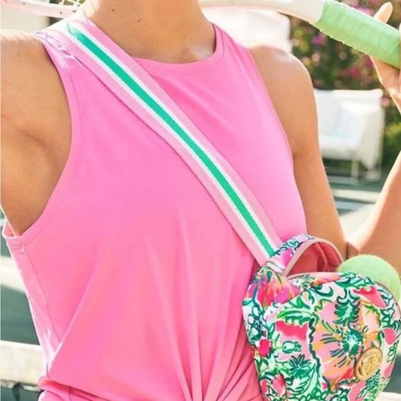 Lilly Pulitzer Runaround Belt Bag Soleil Pink Perfect Poppy - Picture 4 of 5